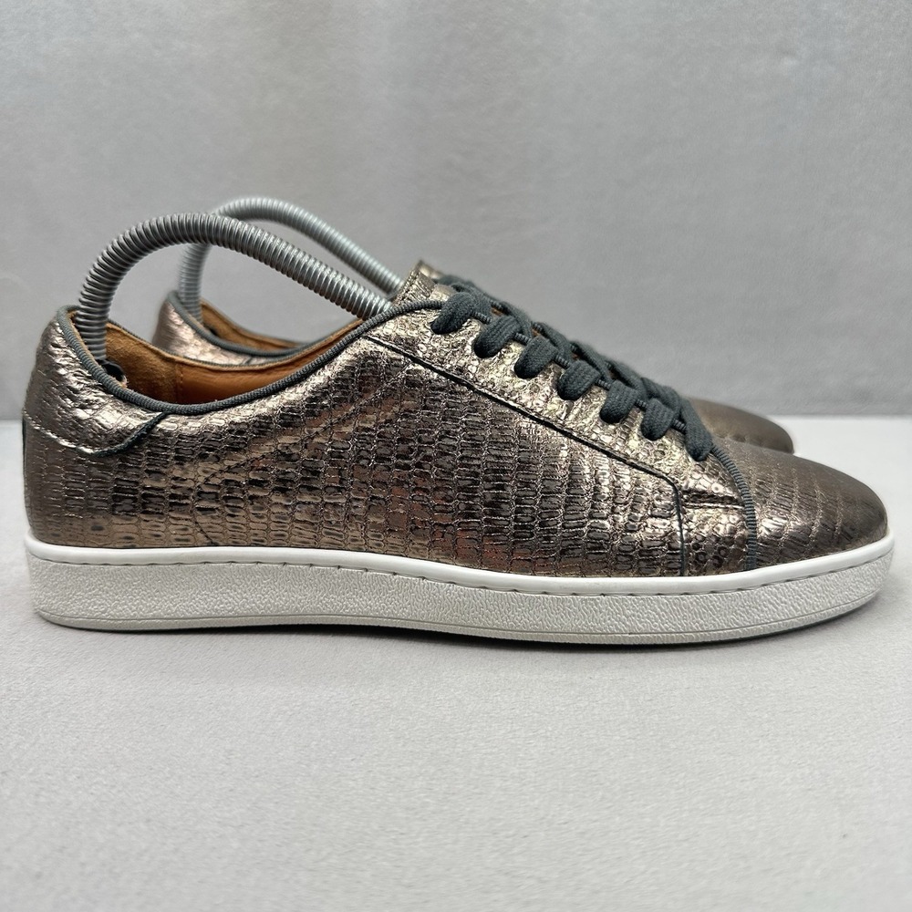 Frye Alexis Womens Size 9 (M) Shoes Bronze Snakeskin Leather Low Top Sneakers